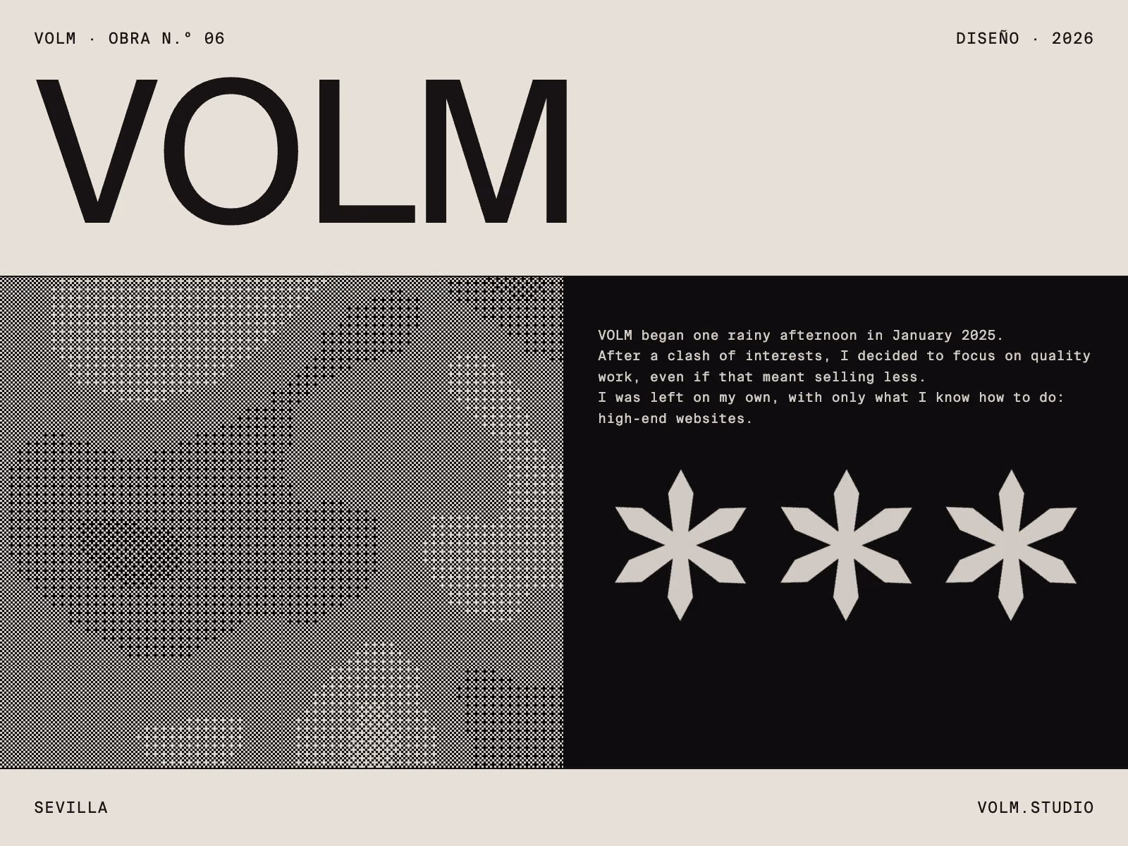 Web de VOLM (diseño), diseñada y desarrollada por VOLM