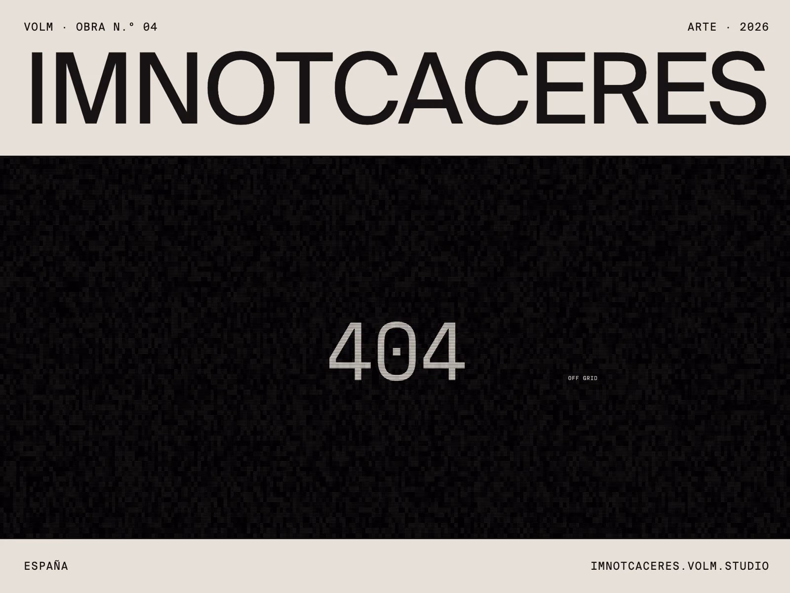 Web de imnotcaceres (arte), diseñada y desarrollada por VOLM
